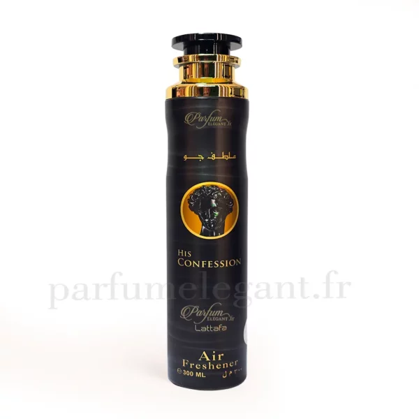 Parfum Élégant – Parfums Dubaï & Orientaux | Dupes Luxe à Prix Abordables en Boutique & en Ligne 8 Le spray d’intérieur His Confession Air Freshener by Lattafa diffuse une senteur masculine élégante et raffinée inspirée du parfum His Confession. Air freshener idéal pour parfumer salon, chambre ou voiture avec une ambiance boisée et luxueuse.