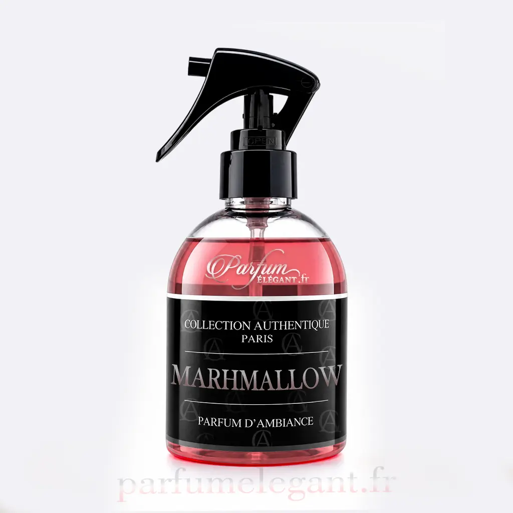 Marhmallow Parfum d’Ambiance – Spray Maison Gourmand & Sucré Collection Authentique Paris 1 Le spray maison Marhmallow Collection Authentique Paris diffuse une senteur gourmande et sucrée inspirée des marshmallows fondants et des accords vanillés. Un parfum d’ambiance idéal pour créer une atmosphère cocooning et chaleureuse dans toute la maison.
