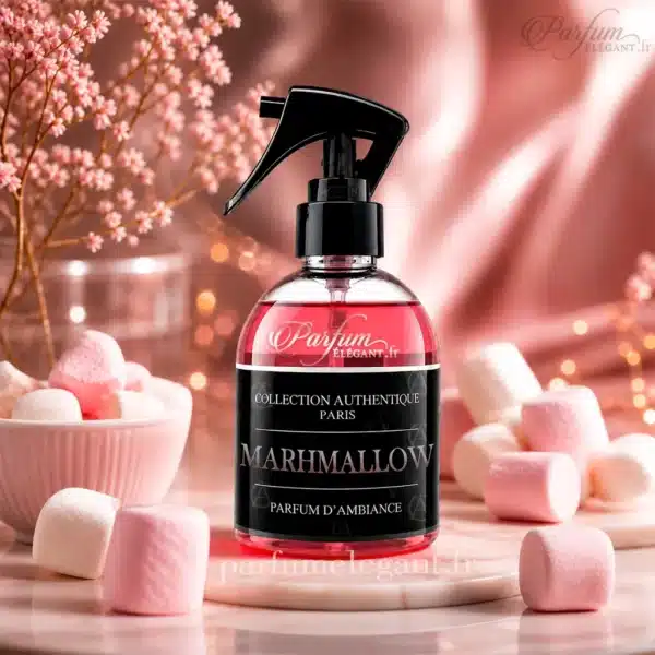 Marhmallow Spray Maison Collection Authentique Photo du parfum d’ambiance Marhmallow Collection Authentique Paris sur fond clair. Un spray intérieur gourmand parfait pour parfumer la maison avec une senteur sucrée, vanillée et réconfortante inspirée des marshmallows moelleux.