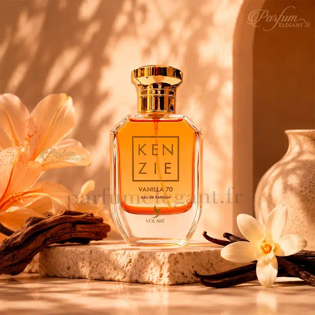 Miniature Kenzie Vanilla 70 25 ml – Mini Parfum Gourmand Vanille & Praliné 2 Miniature Kenzie Vanilla 70 25 ml Volaré avec vanille, fleurs blanches et ambiance gourmande chaleureuse