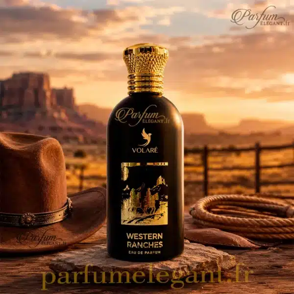 western-ranches-volare-packshot-parfum-100ml Packshot du parfum Western Ranches Volaré avec boîte officielle sur fond blanc