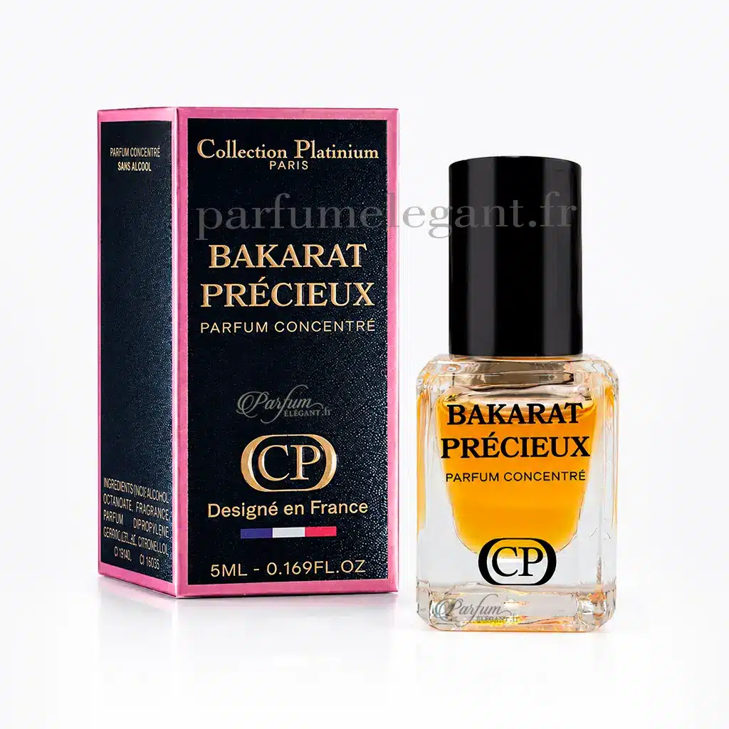 Roll on Bakarat Précieux – Parfum Concentré 5ml Collection Platinium 1 Bakarat Précieux Collection Platinium parfum concentré mixte au sillage ambré floral et musqué