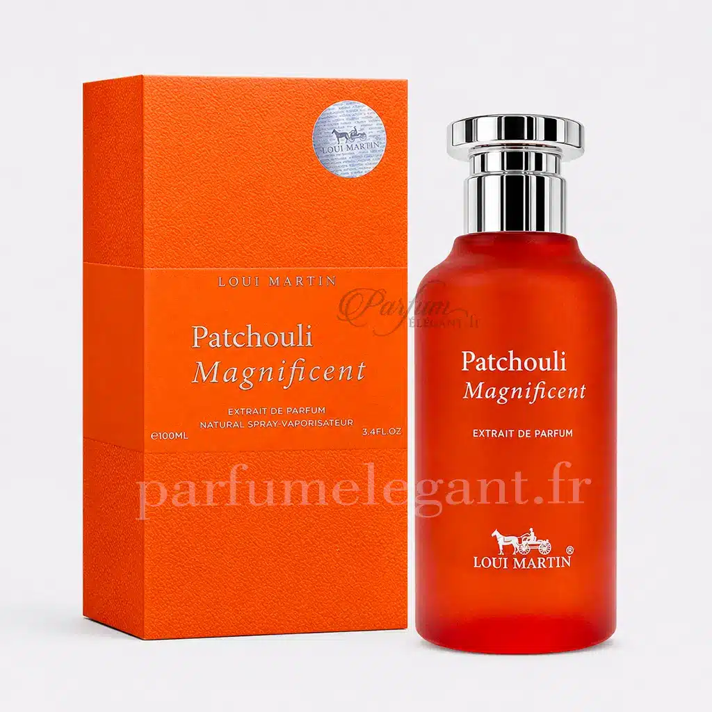 Patchouli Magnificent Loui Martin – Extrait de Parfum Oriental Boisé 100ml 1 Flacon et boîte Patchouli Magnificent Loui Martin extrait de parfum 100ml parfum oriental boisé ambré