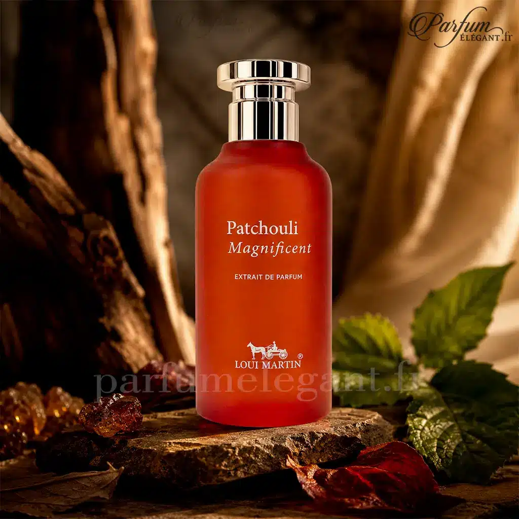 Patchouli Magnificent Loui Martin – Extrait de Parfum Oriental Boisé 100ml 2 Patchouli Magnificent Loui Martin parfum patchouli boisé ambré avec bois précieux, résines et ambiance orientale luxueuse