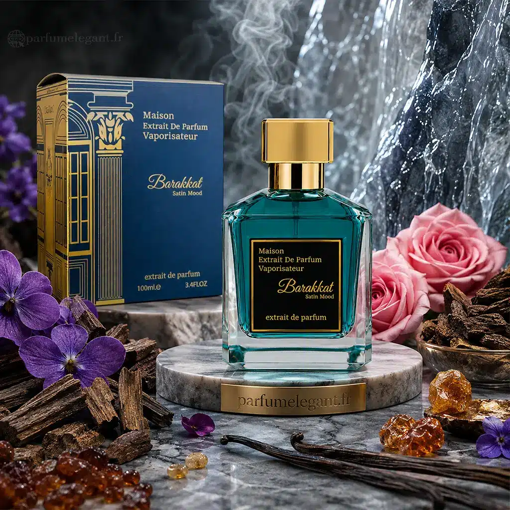 Barakkat Satin Mood – Extrait de Parfum Mixte 100 ml 4 Barakkat Satin Mood extrait de parfum oriental boisé aux roses et à la vanille