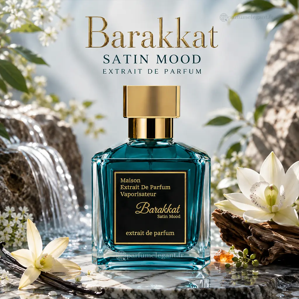 Barakkat Satin Mood – Extrait de Parfum Mixte 100 ml 6 Barakkat Satin Mood 100 ml avec boîte oud rose violette benjoin et vanille