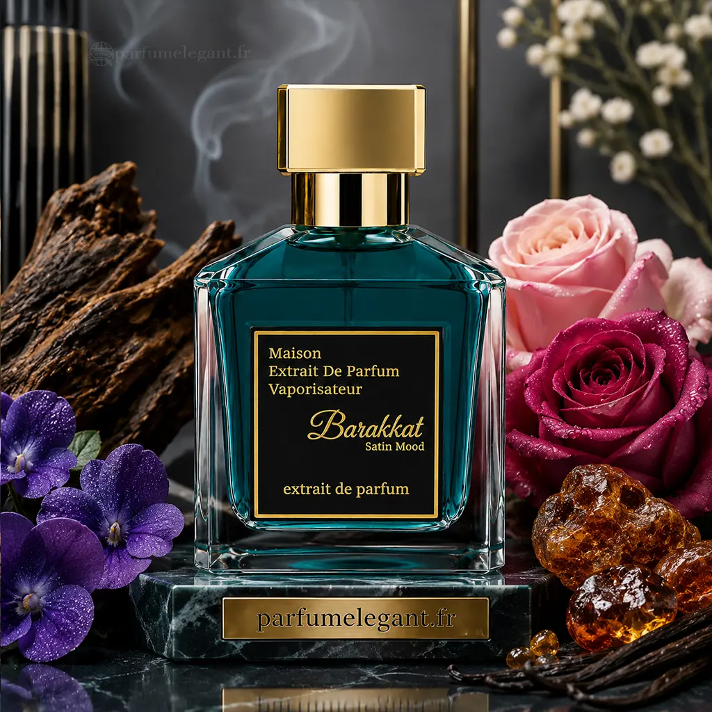 Barakkat Satin Mood – Extrait de Parfum Mixte 100 ml 3 Barakkat Satin Mood extrait de parfum 100 ml avec boîte