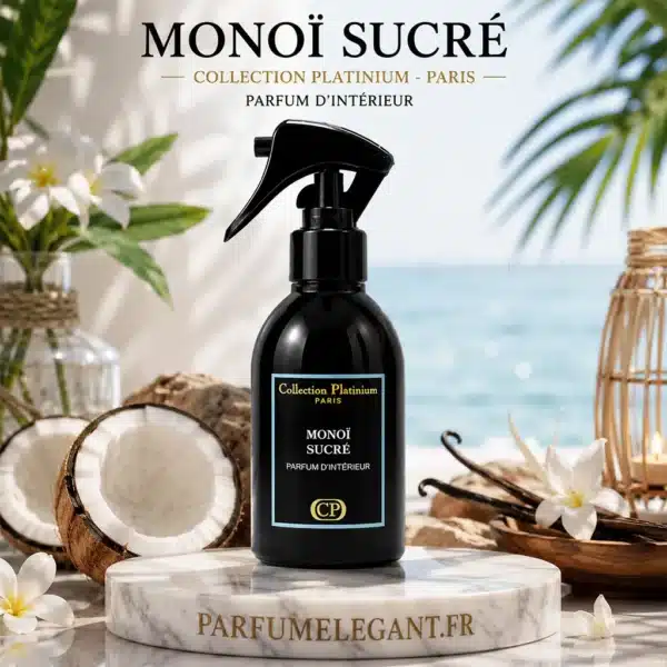 Monoï Sucré spray maison Collection Platinium Spray parfum d'intérieur Monoï Sucré Collection Platinium Paris 250 ml