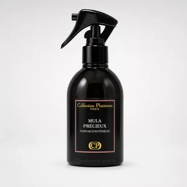 Parfum d'intérieur Mula Précieux Collection Platinium ambiance florale et boisée élégante