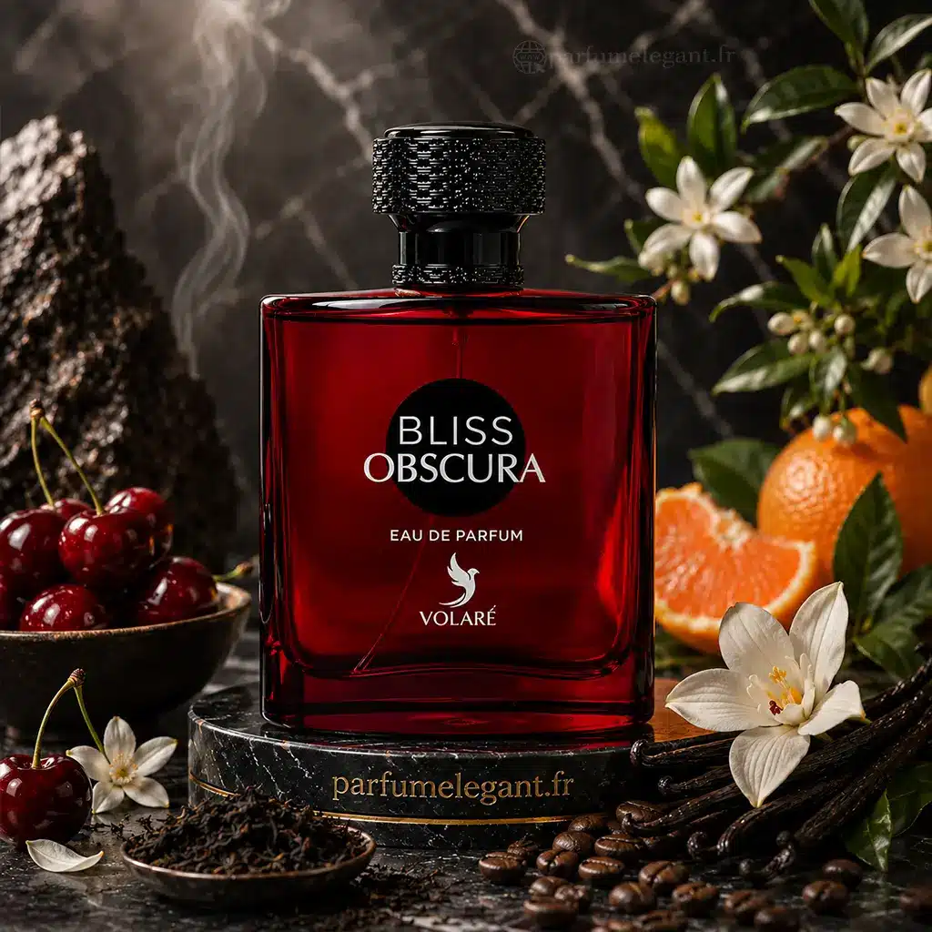 Bliss Obscura Volaré – Eau de Parfum Femme 80 ml 5 Bliss Obscura Volaré cerise café vanille et fleurs blanches