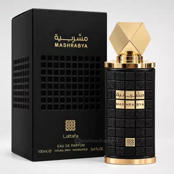 Parfum Élégant – Parfums Dubaï & Orientaux | Dupes Luxe à Prix Abordables en Boutique & en Ligne 13 Mashrabya Lattafa Eau de Parfum mixte 100 ml avec flacon noir et doré et coffret noir