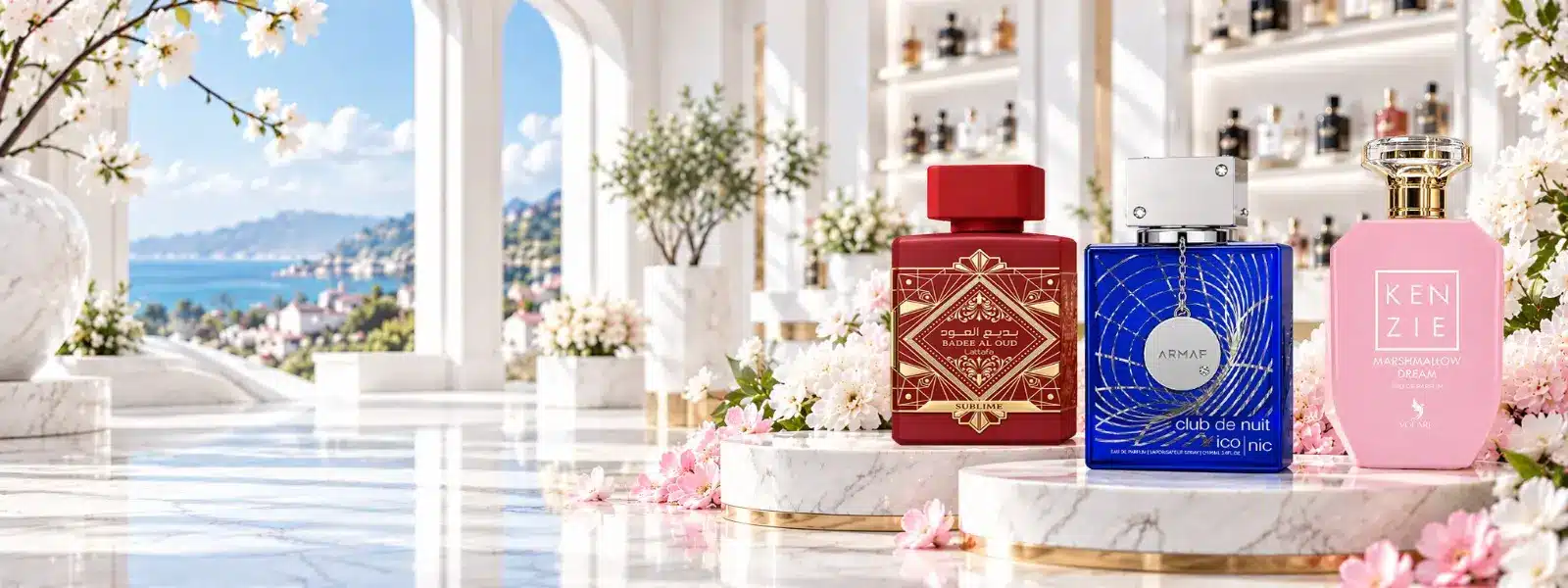 Parfums de Dubaï Lattafa Badee Al Oud Sublime, Armaf Club de Nuit Iconic et Volaré Kenzie